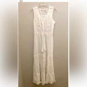 Chelsea & Violet White Embroidered eyelet Maxi Dress Coverup